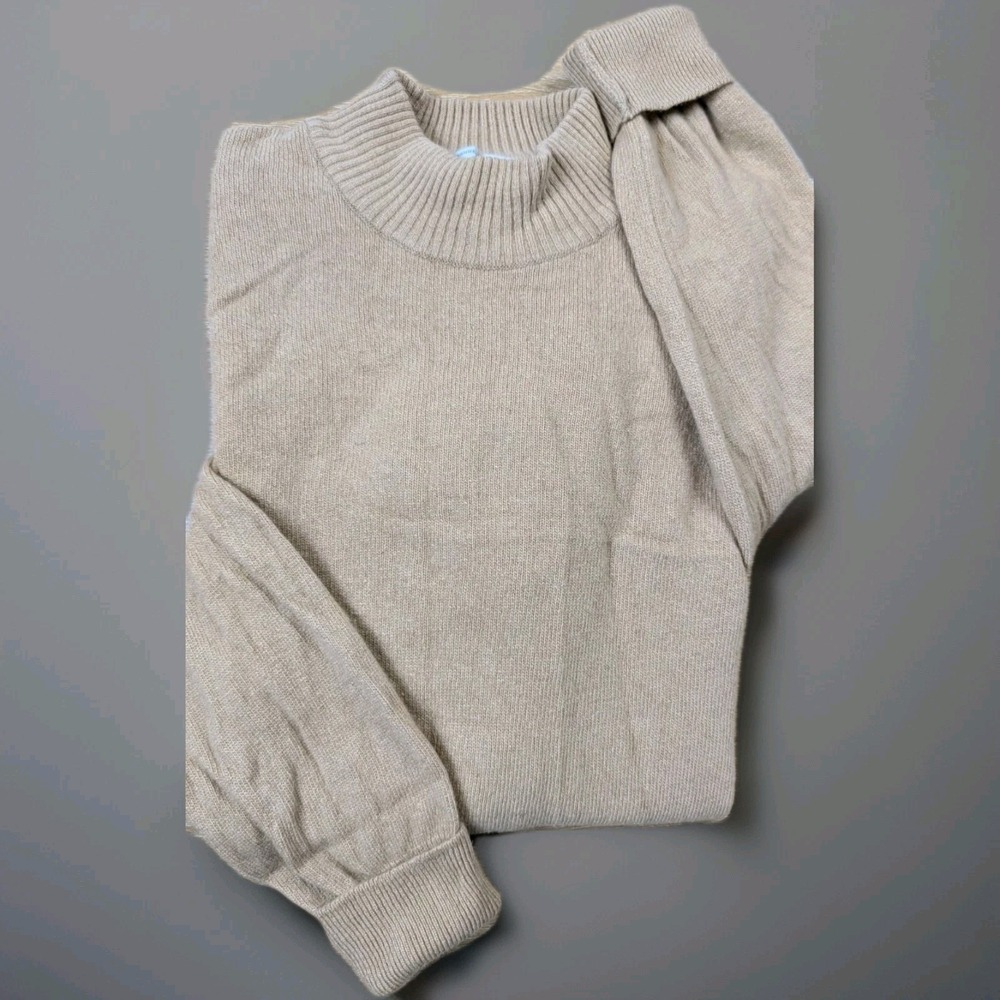 Lyle And Scott Sweater Tan Mockneck Pure Cashmere Old Money Womens Size 38